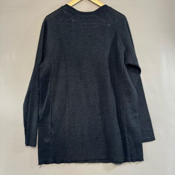 Zara Man Black Wool Blend Long Sleeve Lightweight Knit Size XL Baggy Fit - Picture 4 of 11